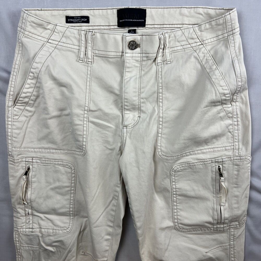 White House Black Market Mid Rise Straight Crop Pret-a-Pedi Size 8